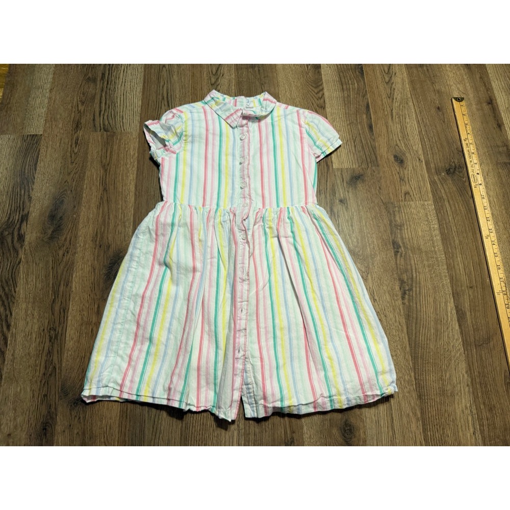 Gap Kids Dress Girls Size M (7/8) Multi Color Shirt Dress Button Front Striped